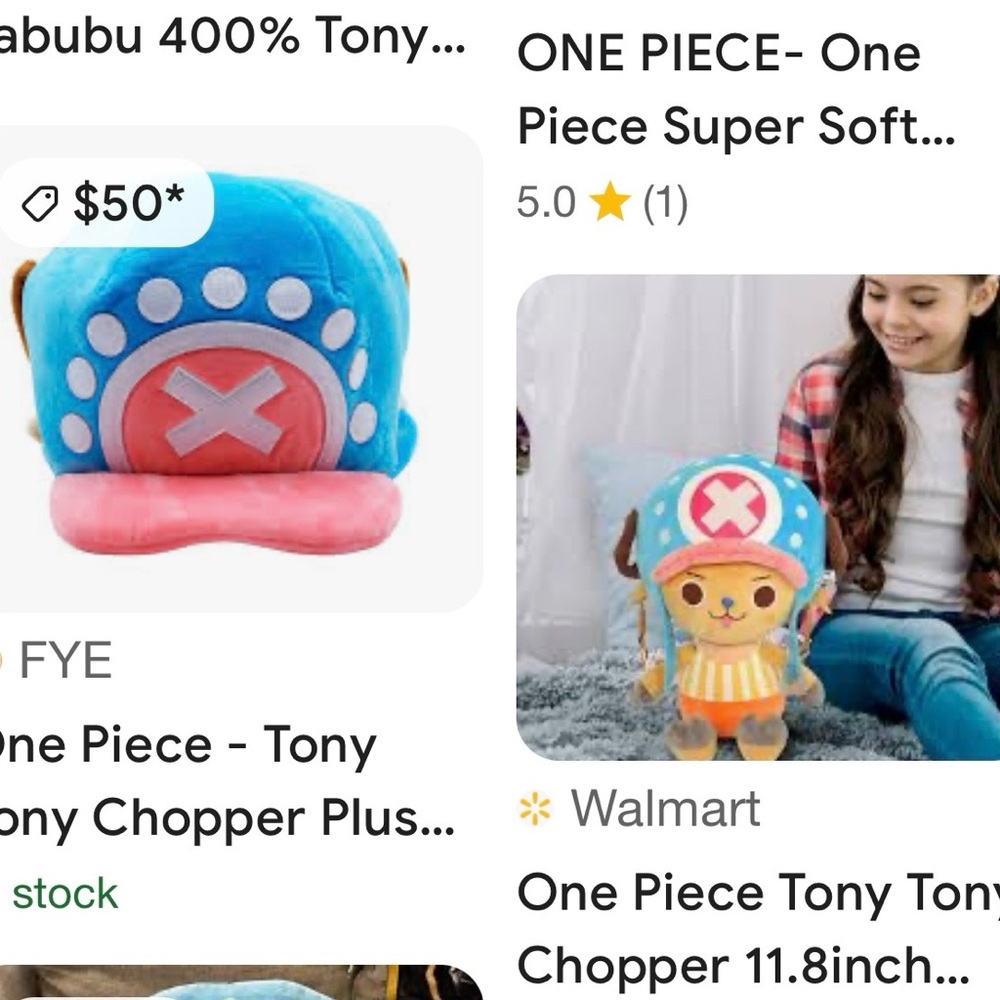 #1658+ Blue & Pink Plush Character Chopper Stuffed Toy Tony Tony - Picture 9 of 10